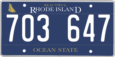 RI license plate 703647