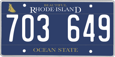 RI license plate 703649