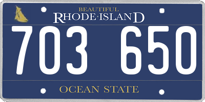 RI license plate 703650