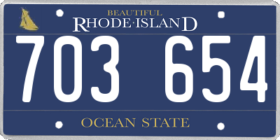 RI license plate 703654