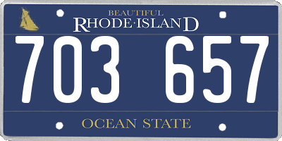 RI license plate 703657