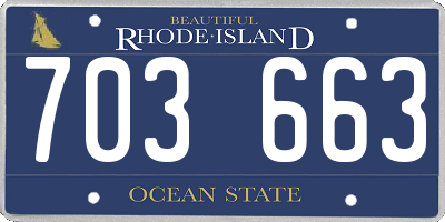 RI license plate 703663