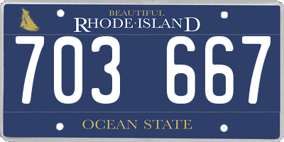 RI license plate 703667