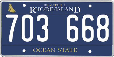RI license plate 703668