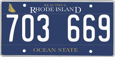 RI license plate 703669