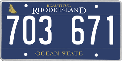 RI license plate 703671