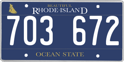 RI license plate 703672