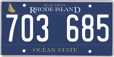 RI license plate 703685