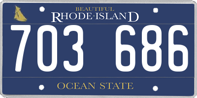 RI license plate 703686