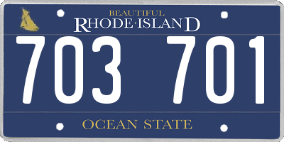 RI license plate 703701