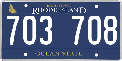 RI license plate 703708