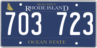 RI license plate 703723