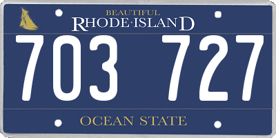 RI license plate 703727