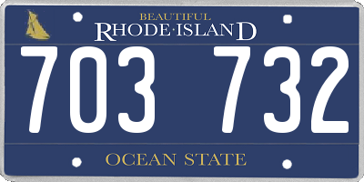 RI license plate 703732