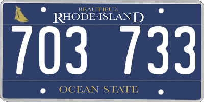 RI license plate 703733