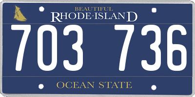 RI license plate 703736