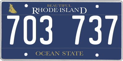 RI license plate 703737