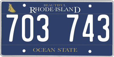 RI license plate 703743