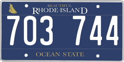 RI license plate 703744