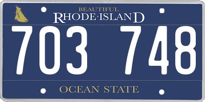 RI license plate 703748