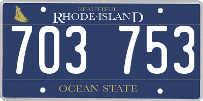 RI license plate 703753