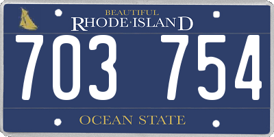 RI license plate 703754