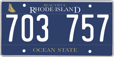 RI license plate 703757
