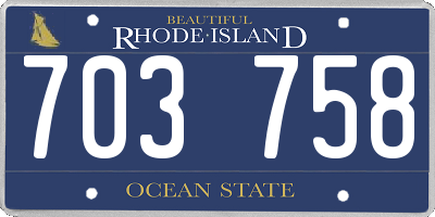RI license plate 703758