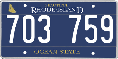 RI license plate 703759
