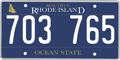 RI license plate 703765