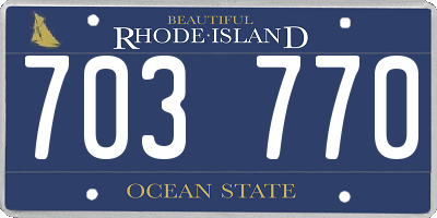 RI license plate 703770