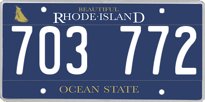 RI license plate 703772