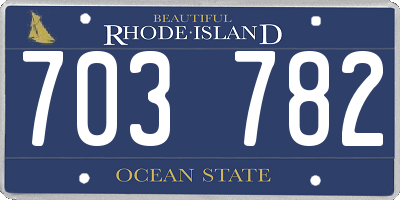 RI license plate 703782
