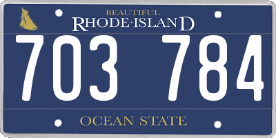 RI license plate 703784