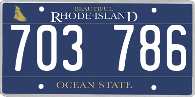 RI license plate 703786