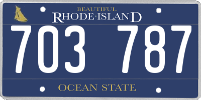 RI license plate 703787
