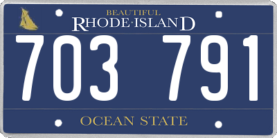 RI license plate 703791
