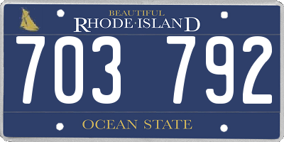RI license plate 703792