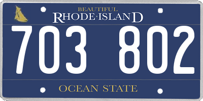 RI license plate 703802