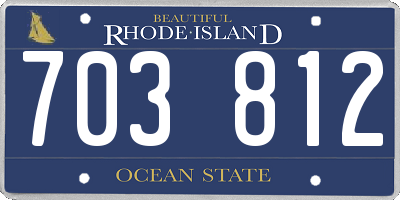RI license plate 703812