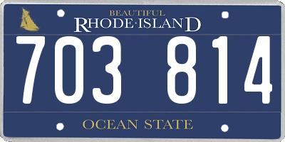 RI license plate 703814