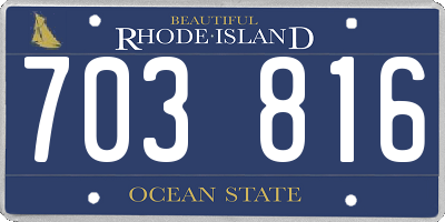 RI license plate 703816