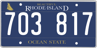 RI license plate 703817