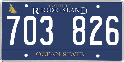 RI license plate 703826