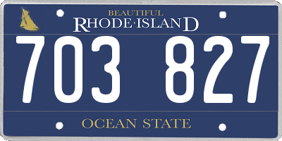 RI license plate 703827