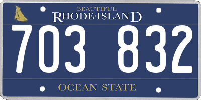 RI license plate 703832