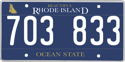 RI license plate 703833