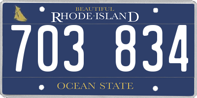 RI license plate 703834