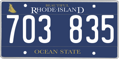 RI license plate 703835