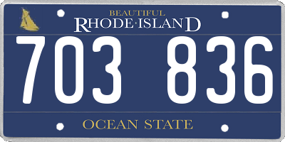 RI license plate 703836